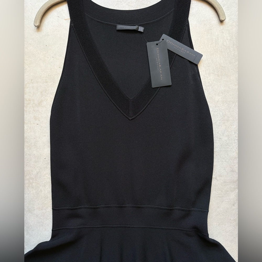 NWT Donna Karan Fit & Flare Flounced Dress - Picture 7 of 16